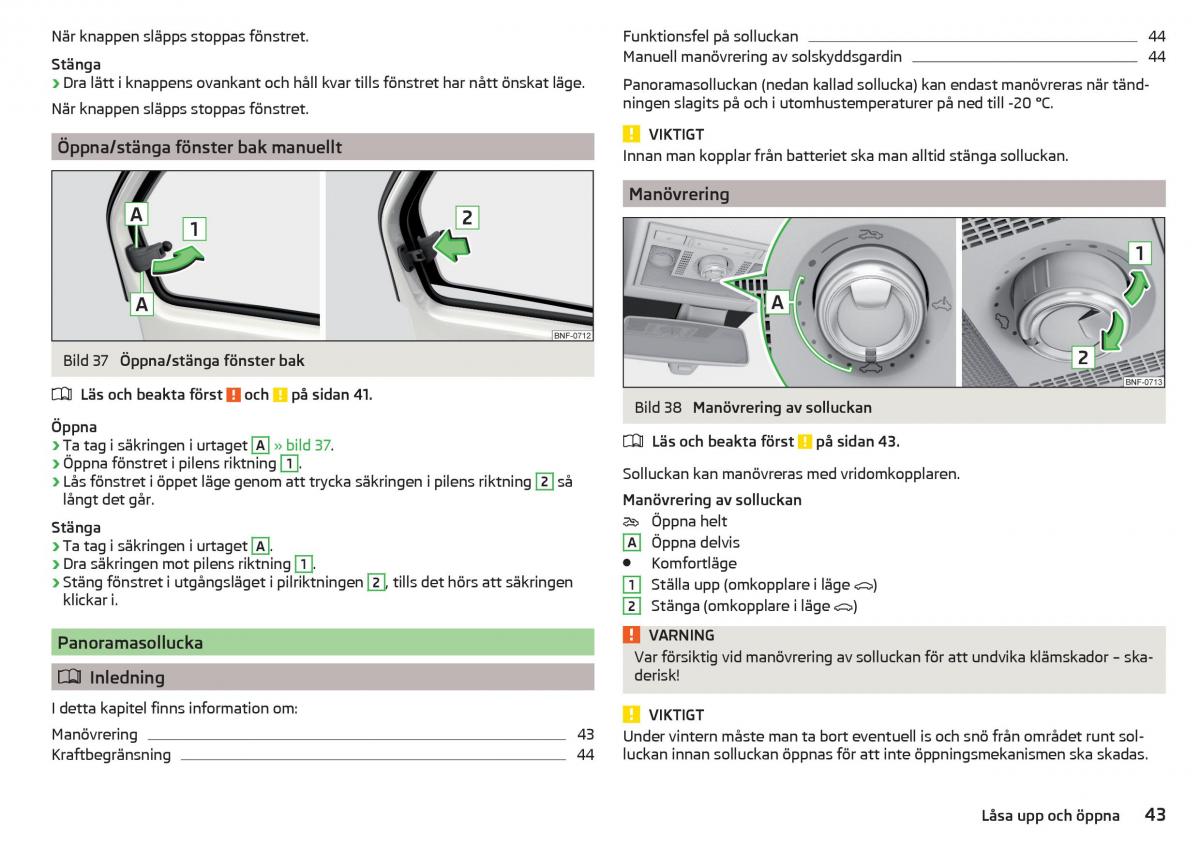 Skoda Citigo instruktionsbok / page 45