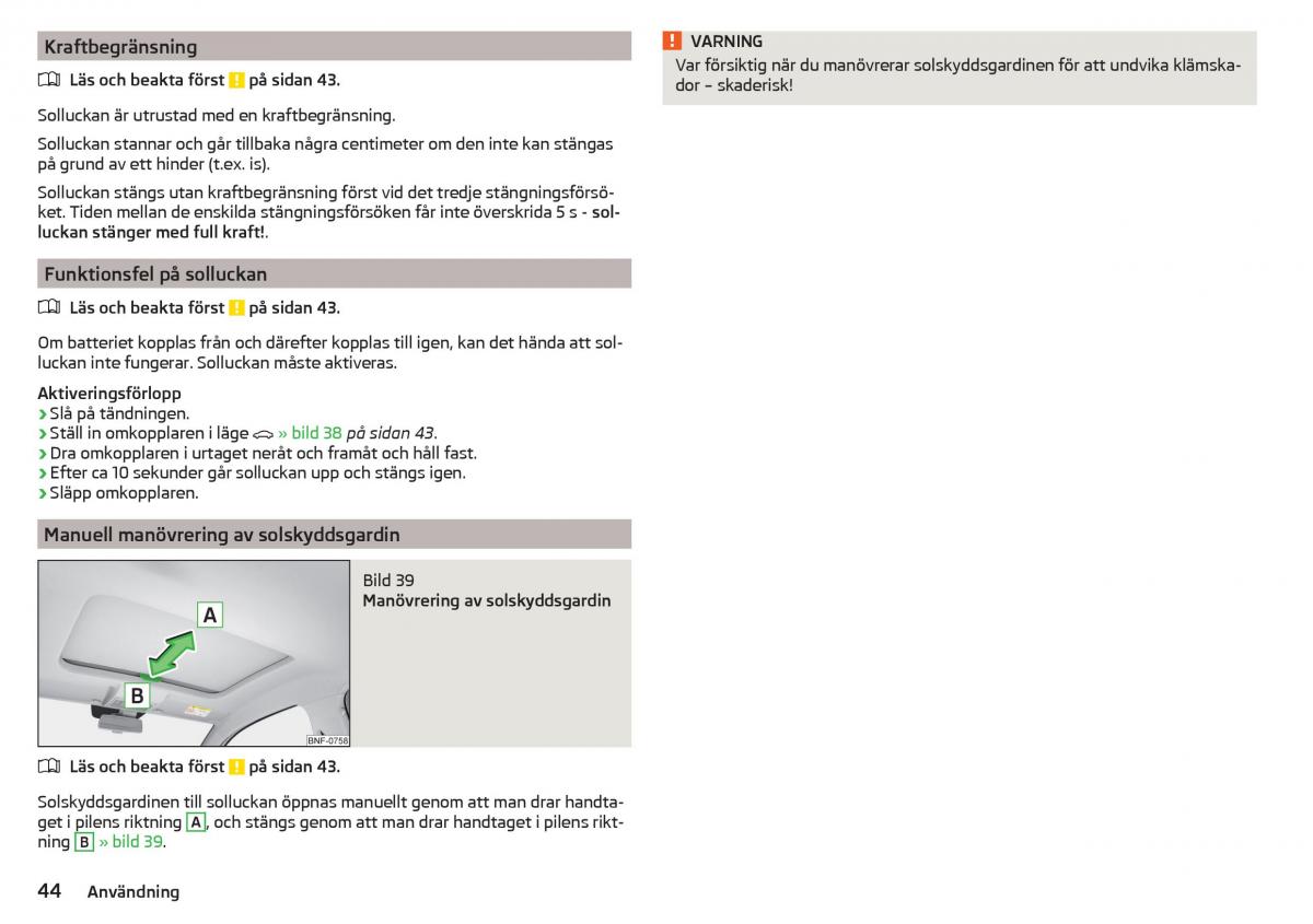 Skoda Citigo instruktionsbok / page 46