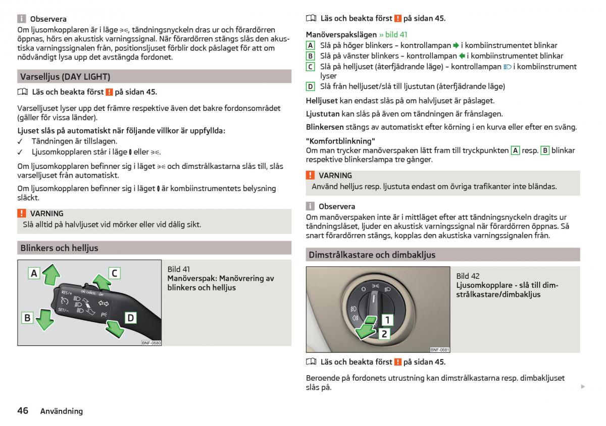 Skoda Citigo instruktionsbok / page 48