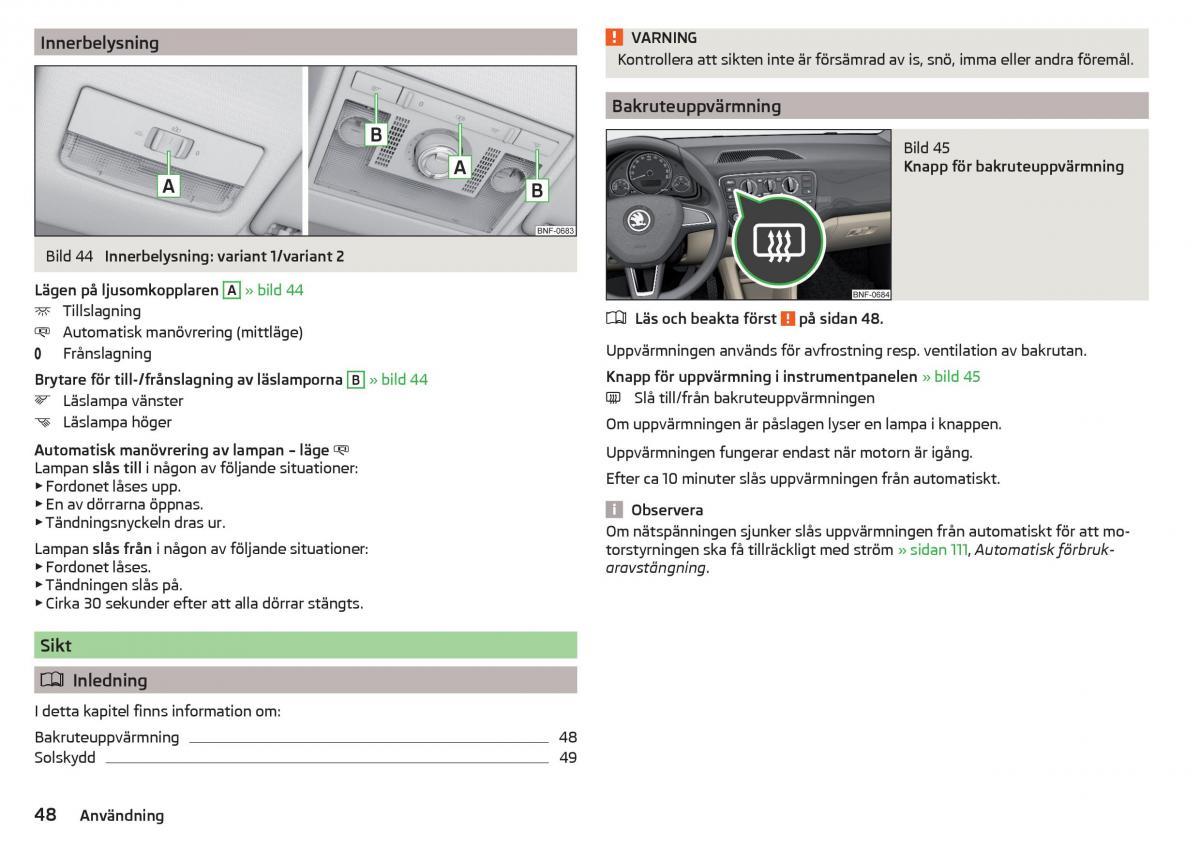 Skoda Citigo instruktionsbok / page 50