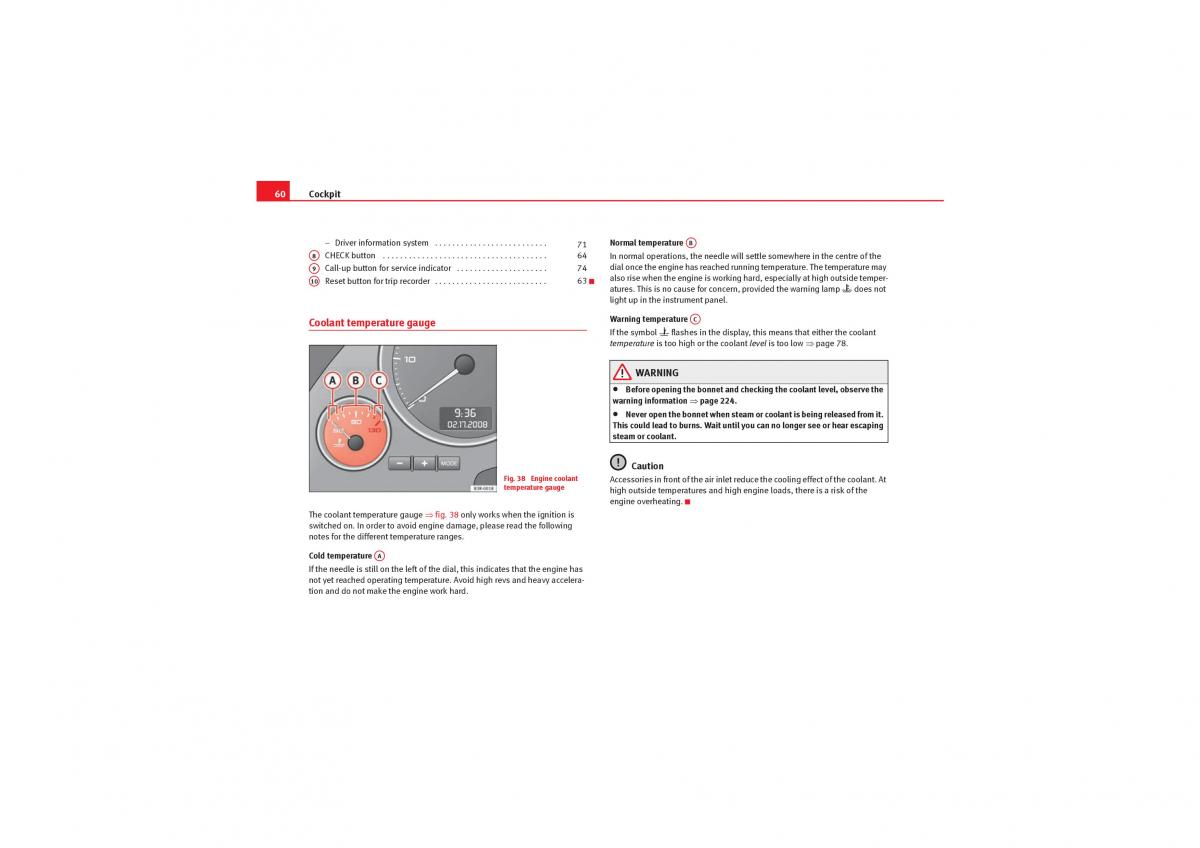 manual  Seat Exeo owners manual / page 62