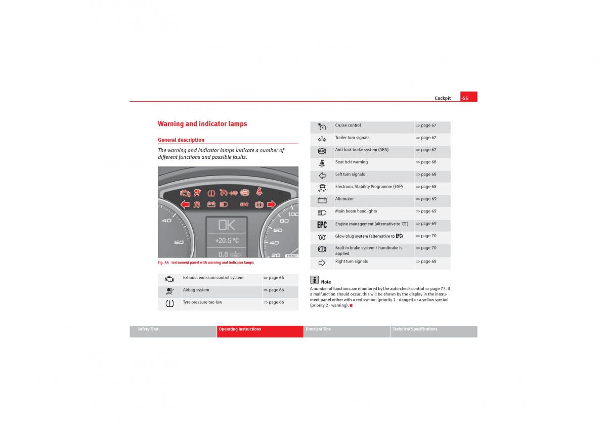 manual  Seat Exeo owners manual / page 67