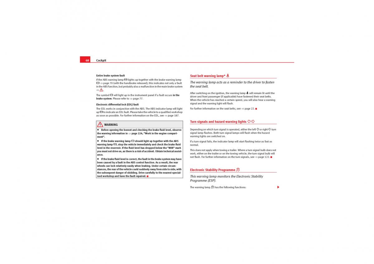 manual  Seat Exeo owners manual / page 70