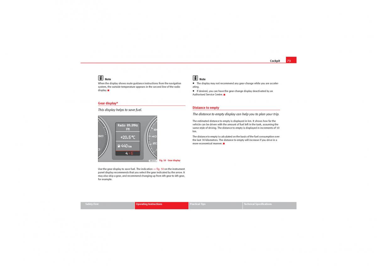 manual  Seat Exeo owners manual / page 75