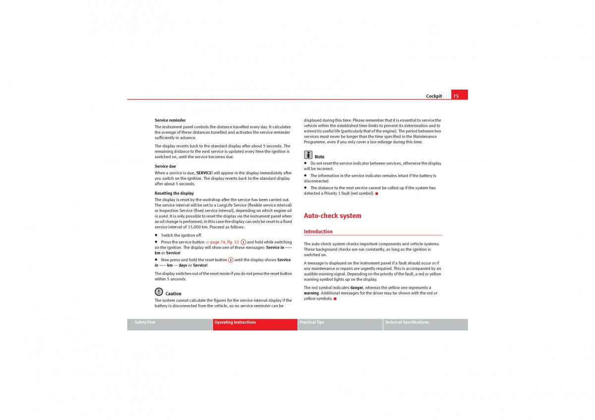 manual  Seat Exeo owners manual / page 77