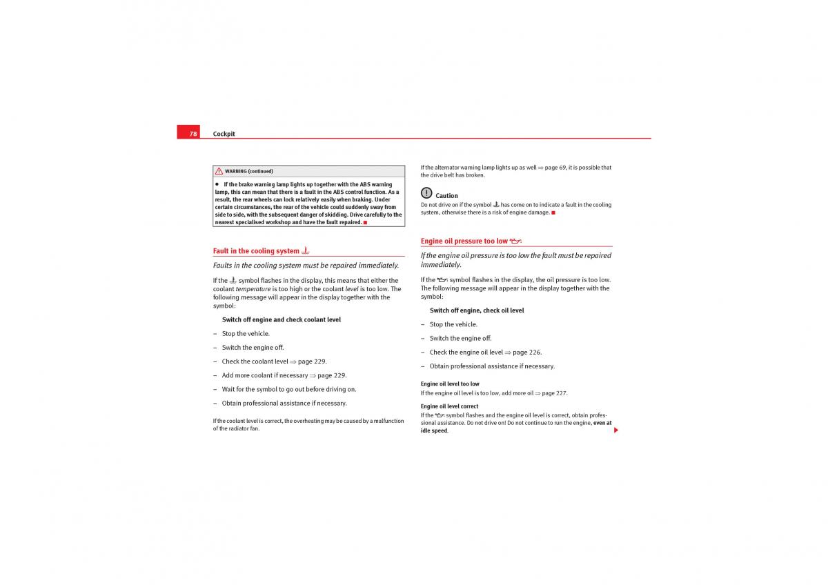 manual  Seat Exeo owners manual / page 80