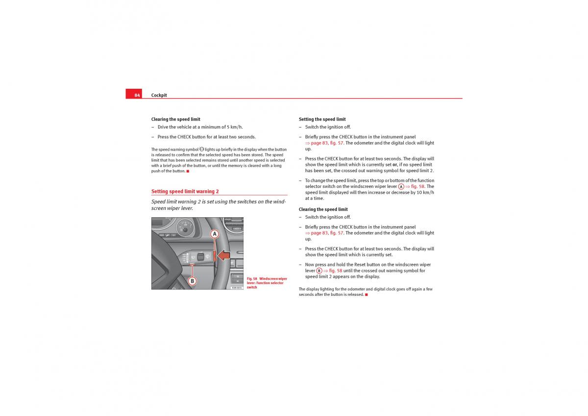 manual  Seat Exeo owners manual / page 86