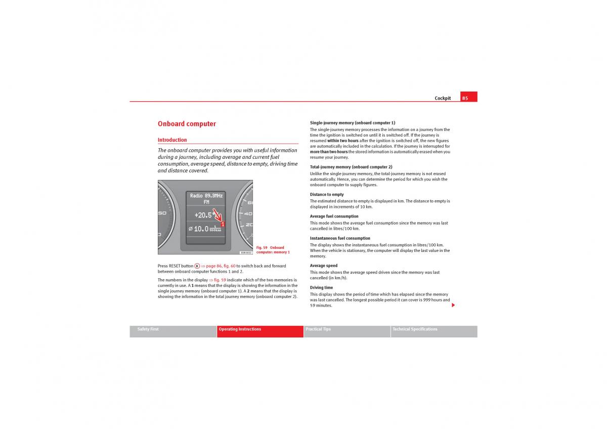 manual  Seat Exeo owners manual / page 87