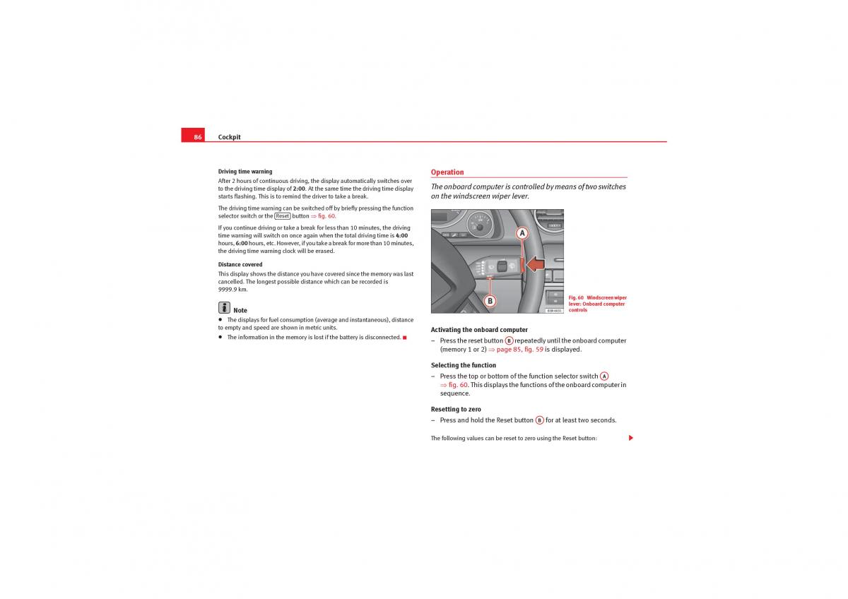 Seat Exeo owners manual / page 88