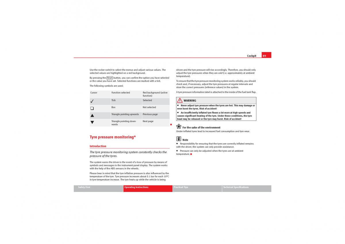 manual  Seat Exeo owners manual / page 91