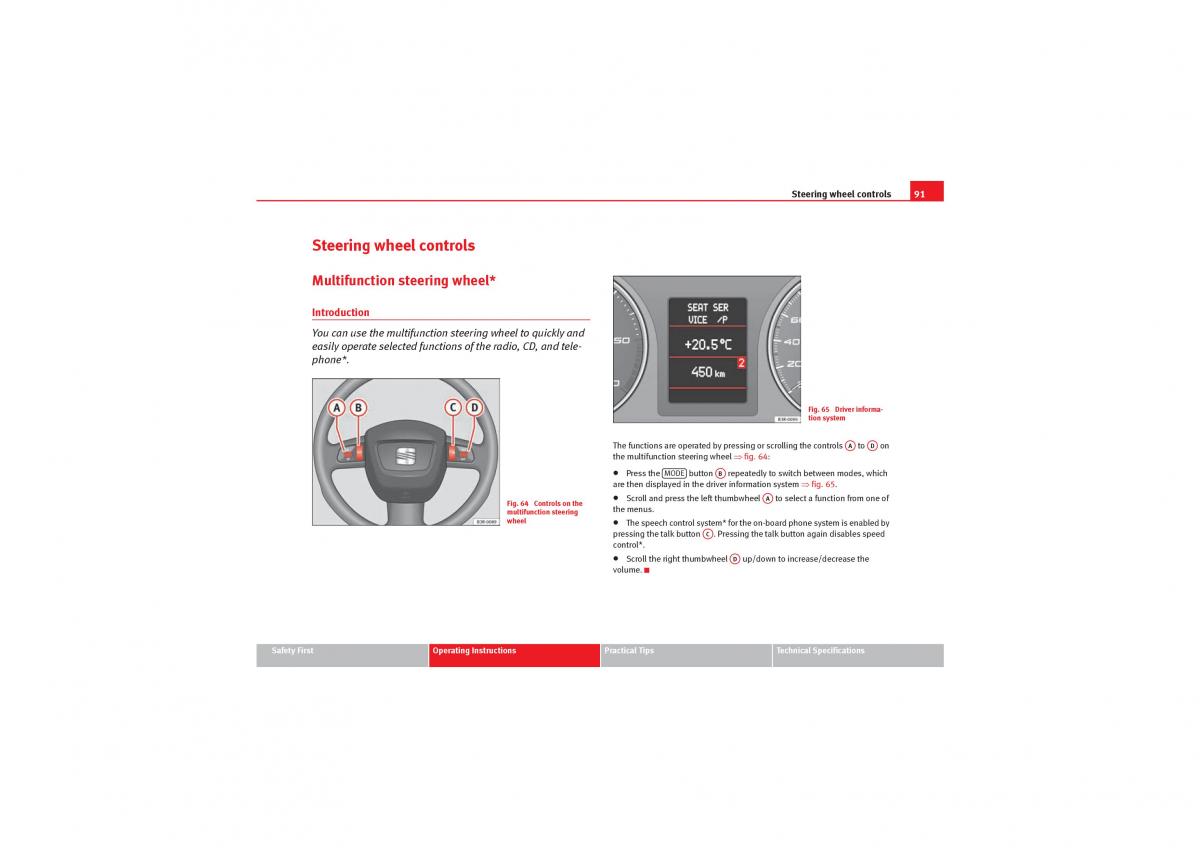 manual  Seat Exeo owners manual / page 93