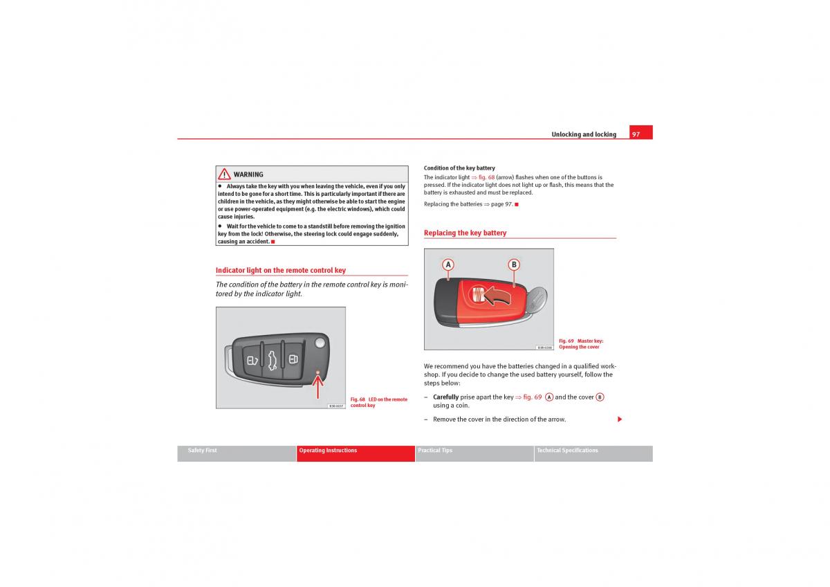 manual  Seat Exeo owners manual / page 99