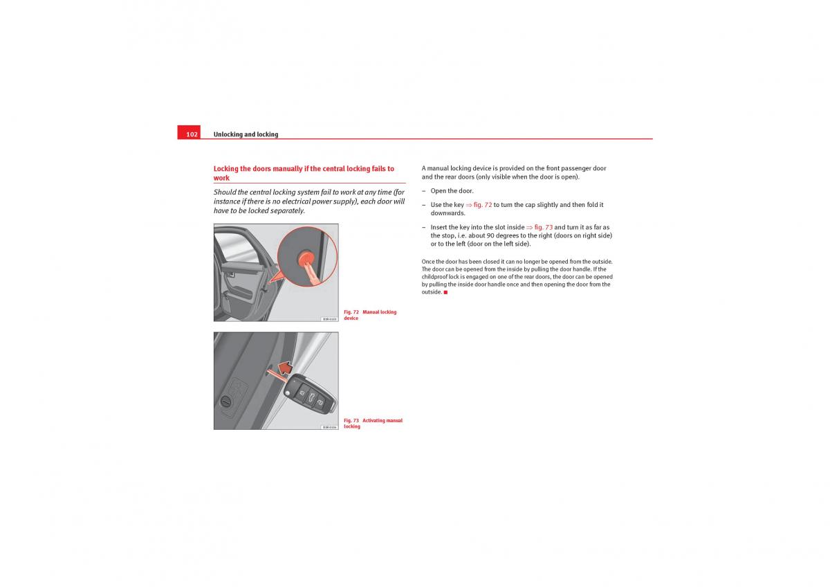 manual  Seat Exeo owners manual / page 104