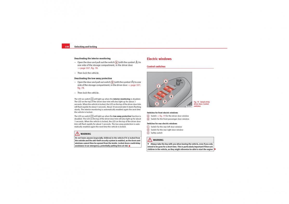 manual  Seat Exeo owners manual / page 110