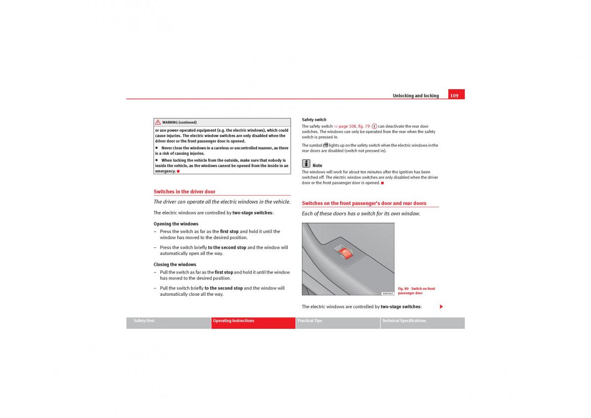 manual  Seat Exeo owners manual / page 111