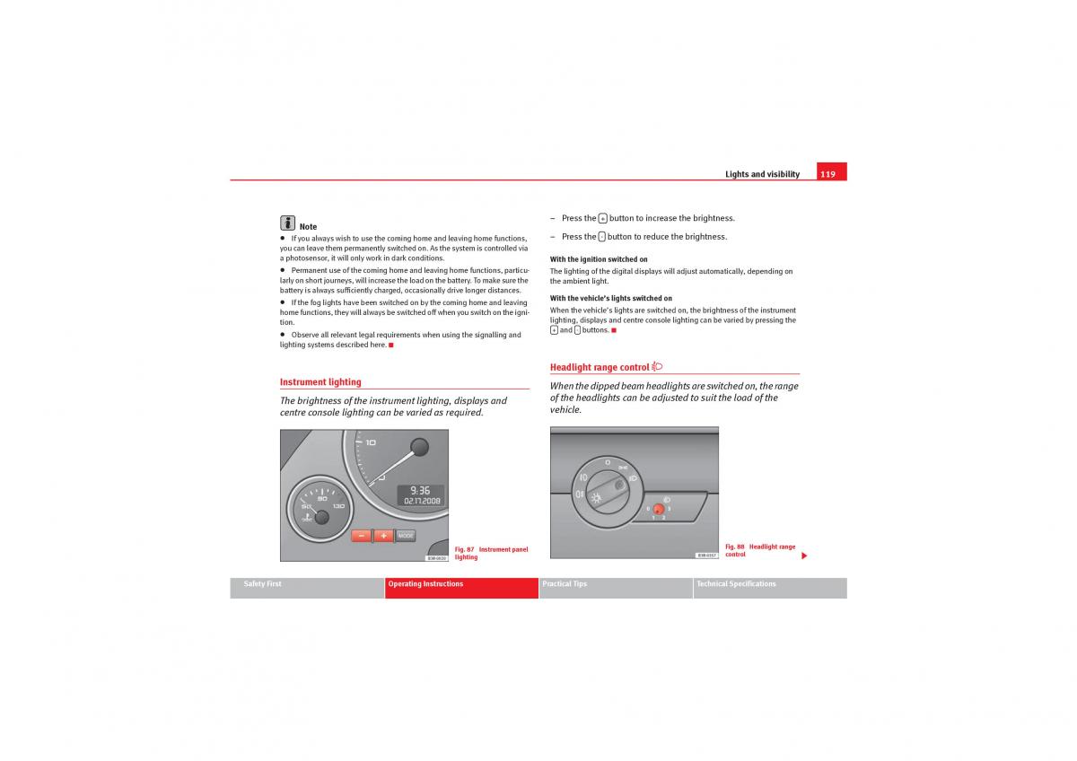 manual  Seat Exeo owners manual / page 121