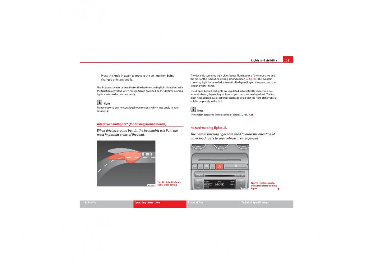 manual  Seat Exeo owners manual / page 123