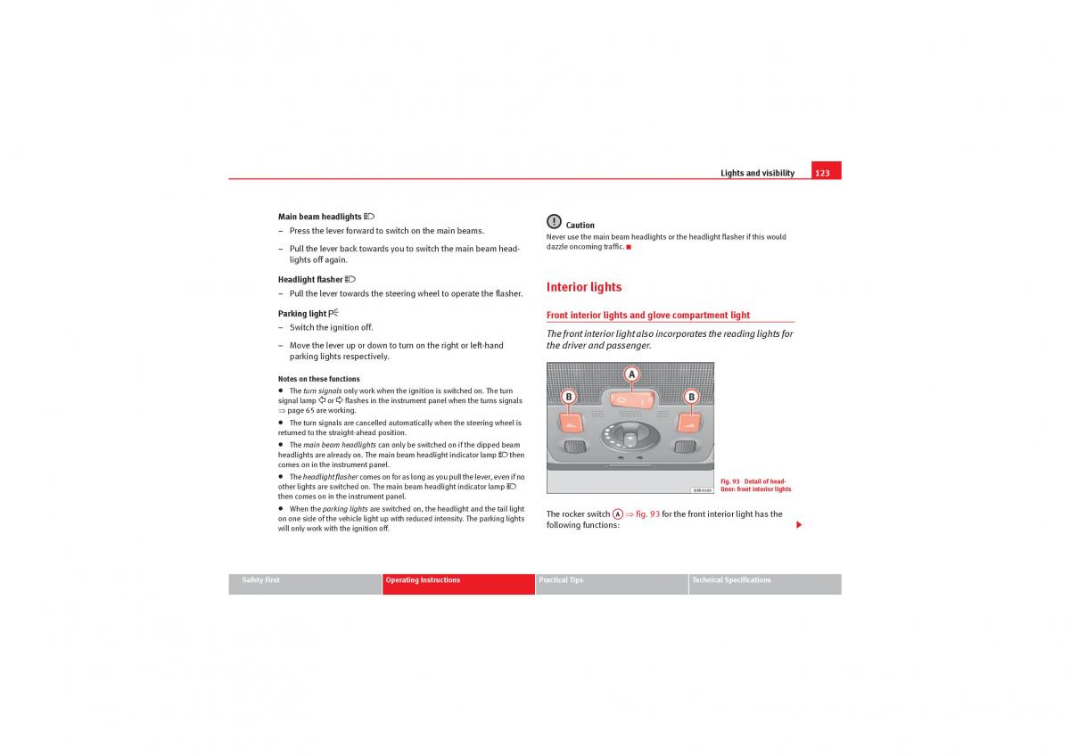 manual  Seat Exeo owners manual / page 125