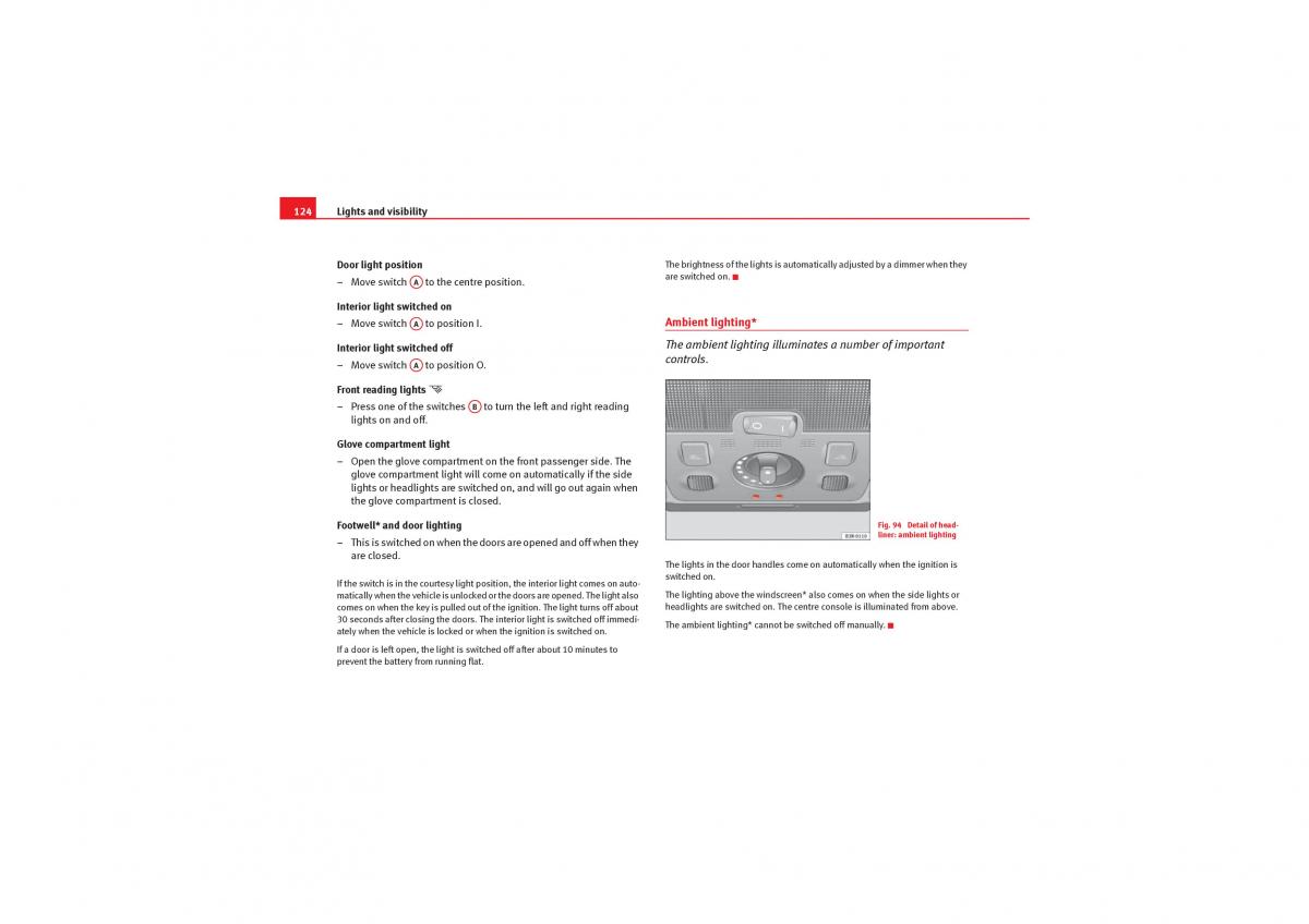 manual  Seat Exeo owners manual / page 126