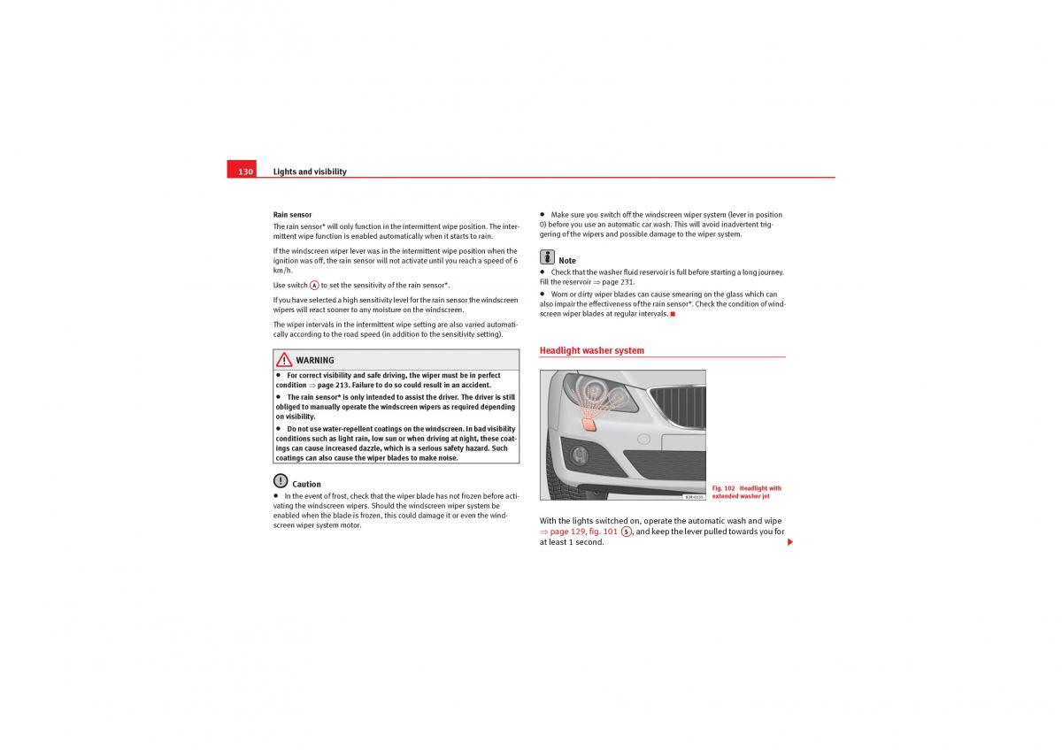 manual  Seat Exeo owners manual / page 132