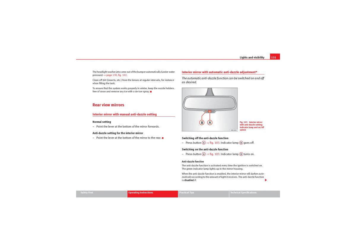 manual  Seat Exeo owners manual / page 133