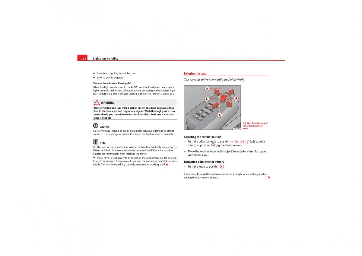 manual  Seat Exeo owners manual / page 134