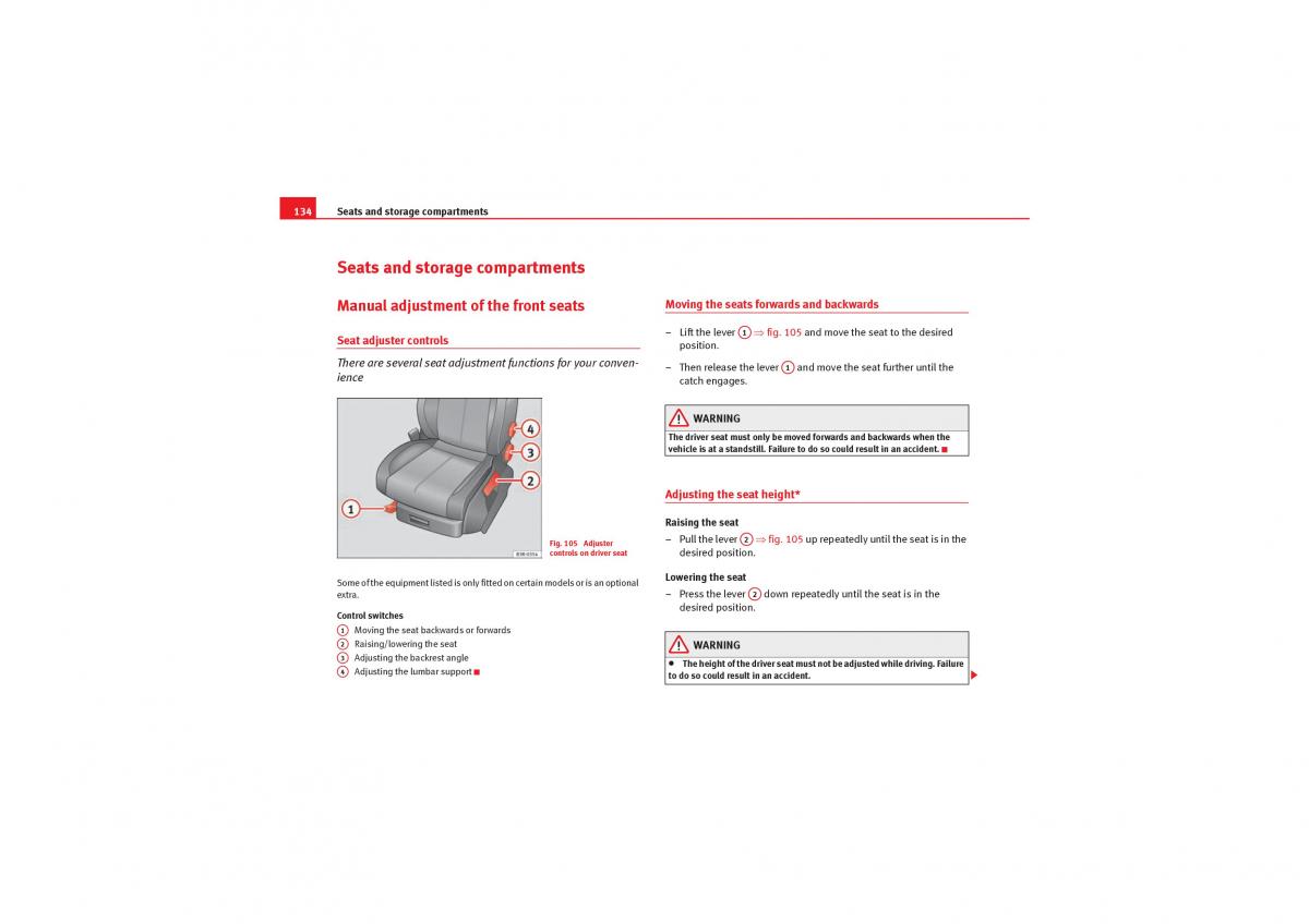 manual  Seat Exeo owners manual / page 136