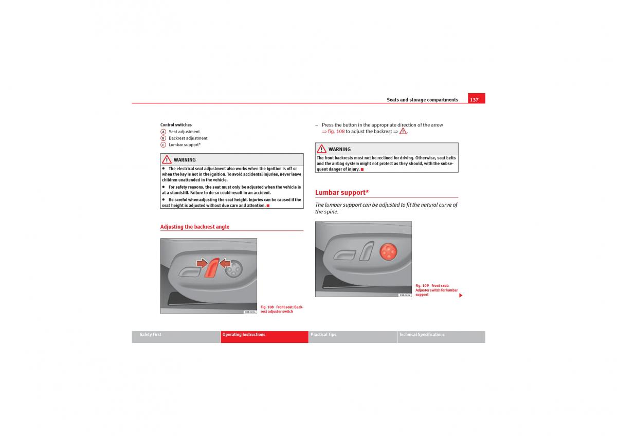 manual  Seat Exeo owners manual / page 139