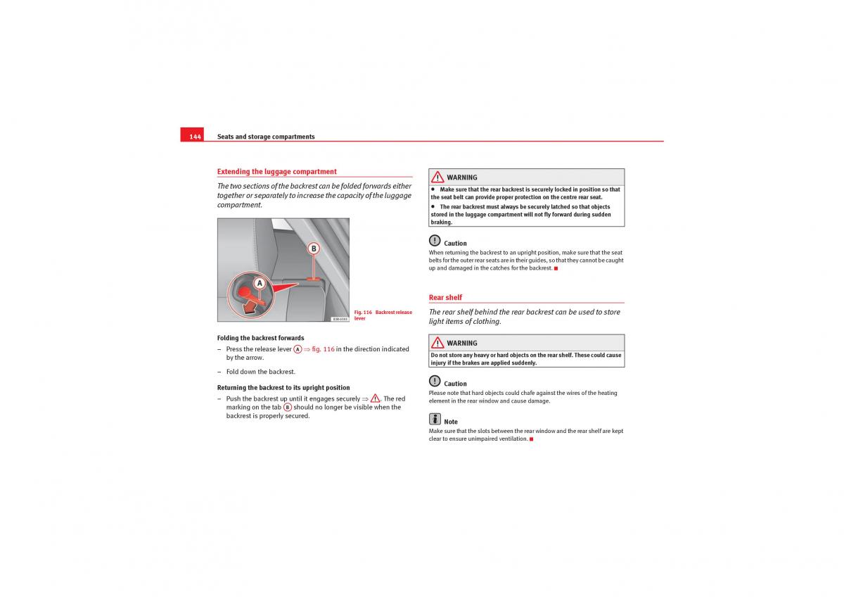 manual  Seat Exeo owners manual / page 146