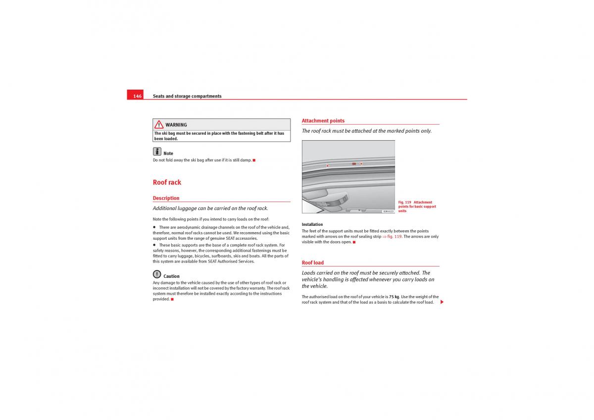 manual  Seat Exeo owners manual / page 148