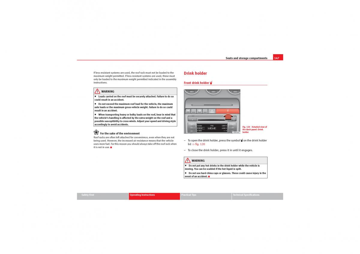 manual  Seat Exeo owners manual / page 149