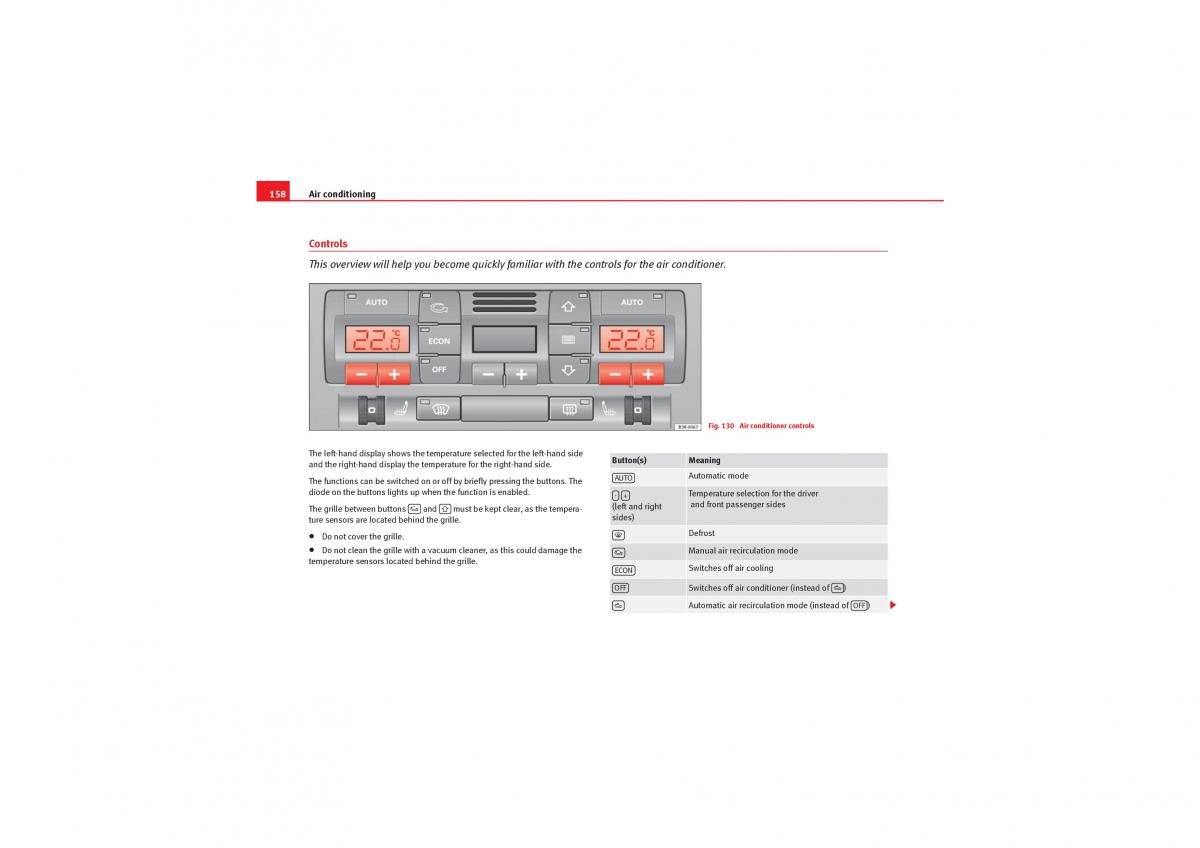 manual  Seat Exeo owners manual / page 160