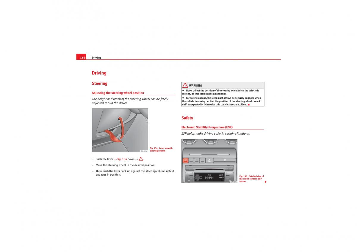 manual  Seat Exeo owners manual / page 168