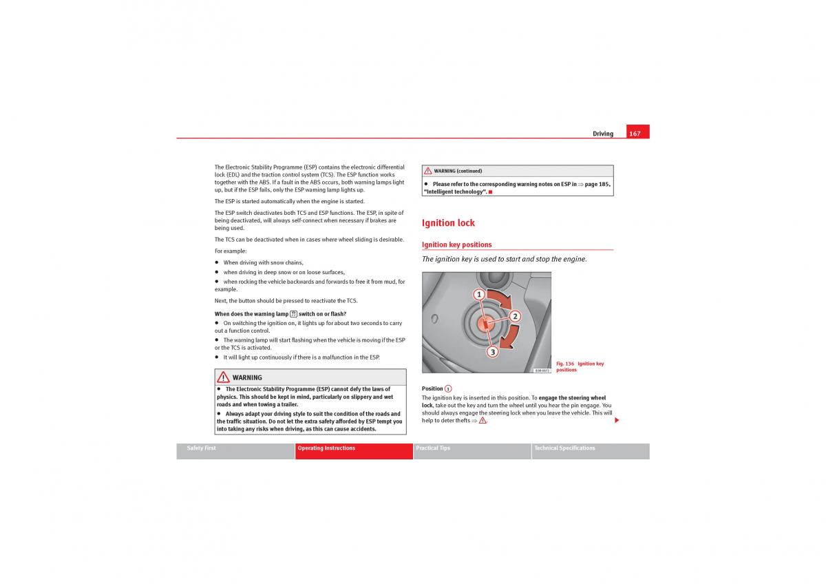 manual  Seat Exeo owners manual / page 169