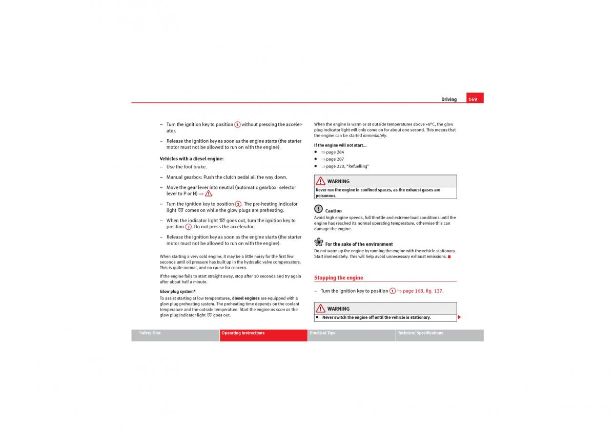 manual  Seat Exeo owners manual / page 171