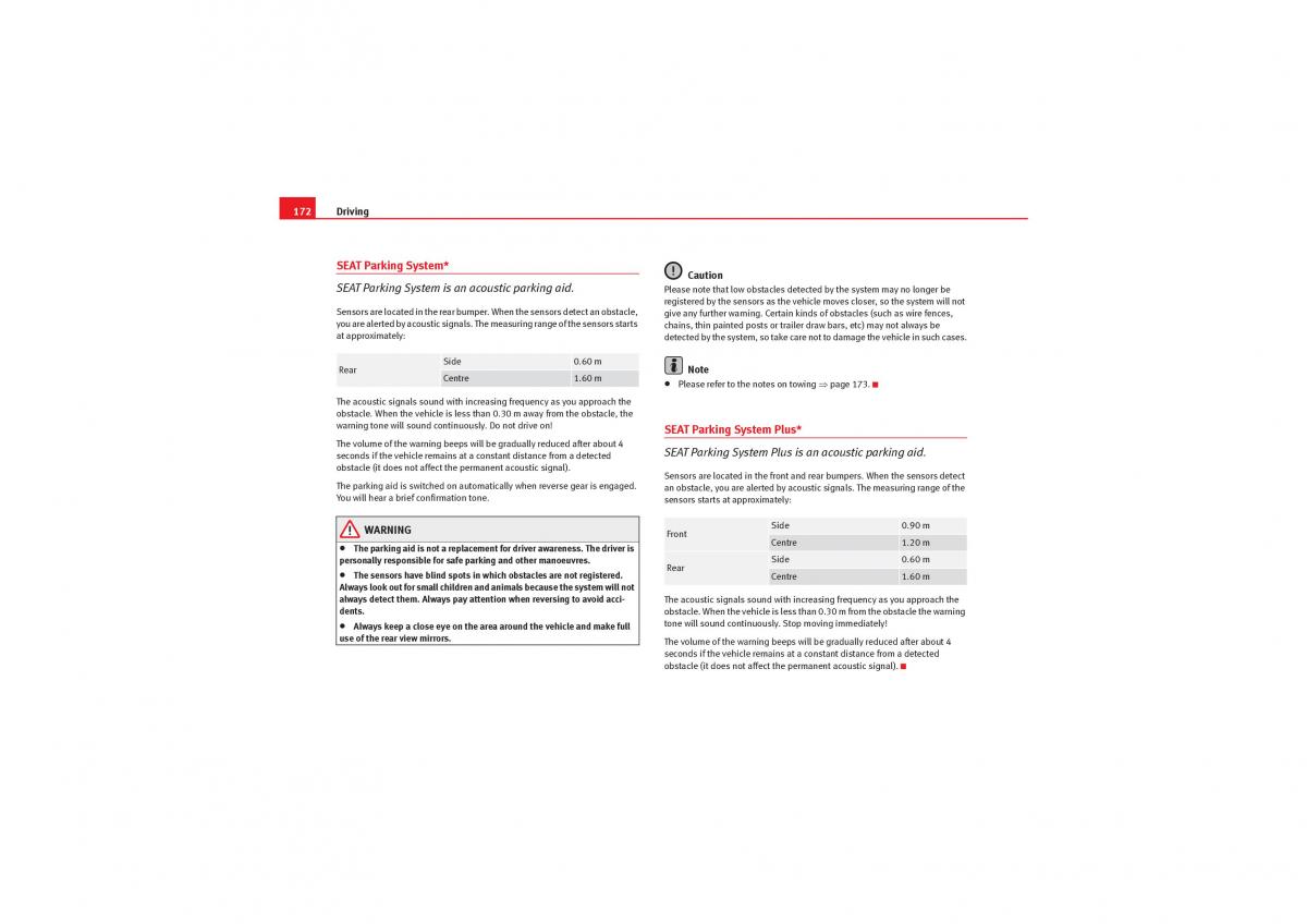 manual  Seat Exeo owners manual / page 174