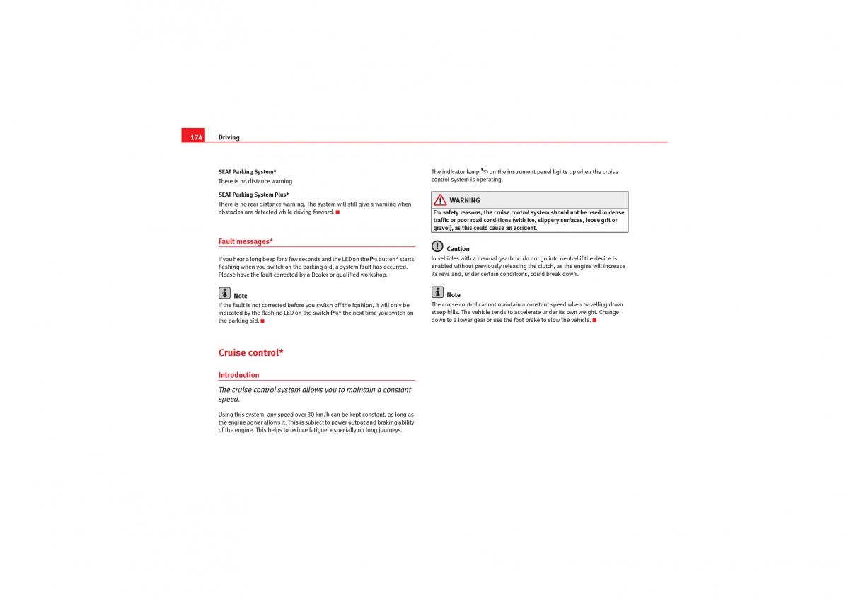 manual  Seat Exeo owners manual / page 176