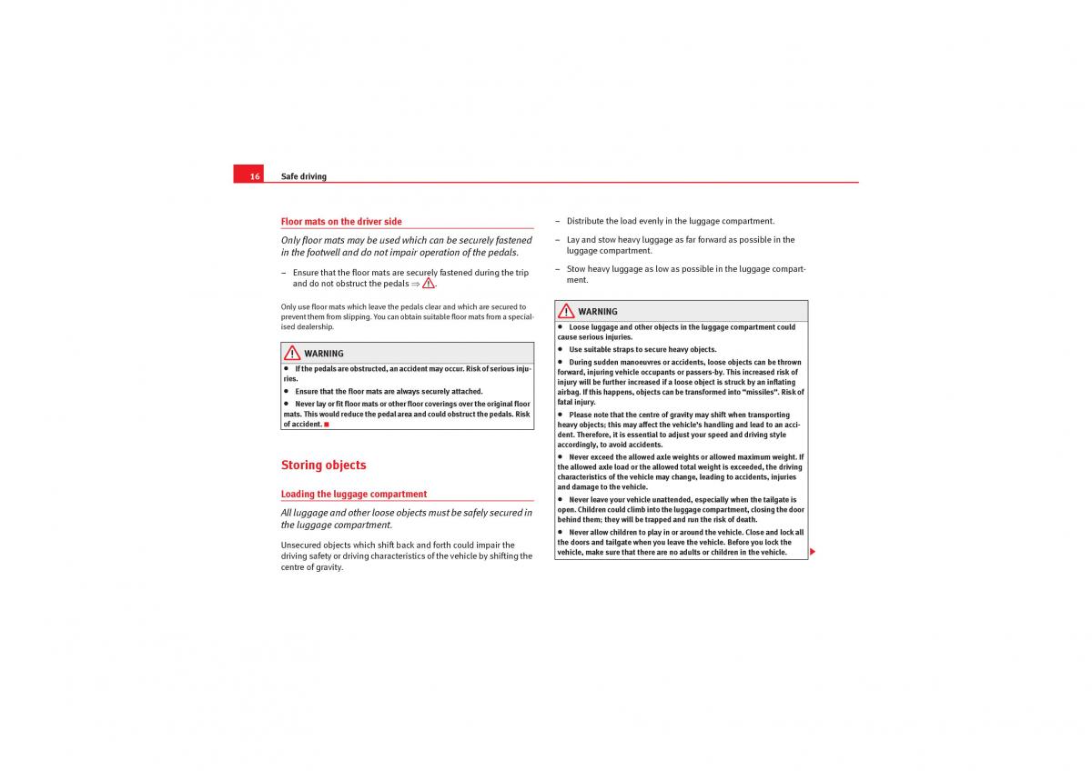 manual  Seat Exeo owners manual / page 18