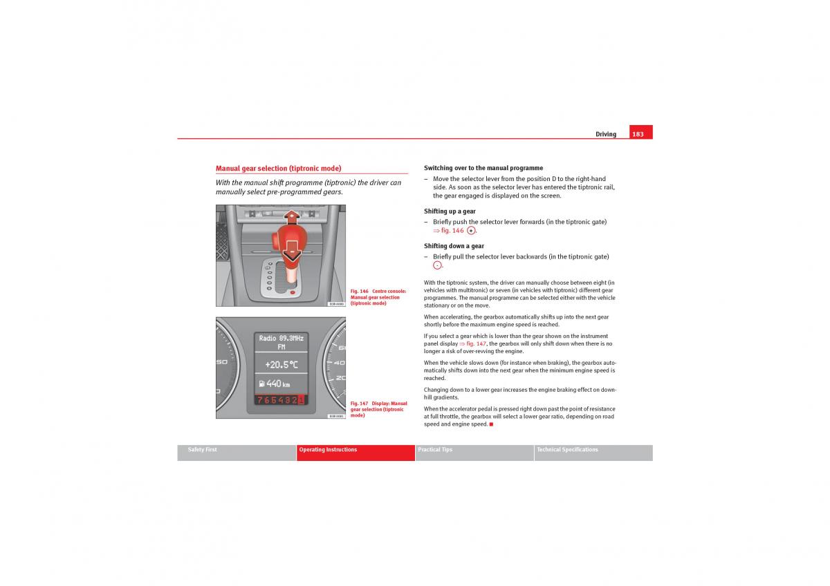 manual  Seat Exeo owners manual / page 185