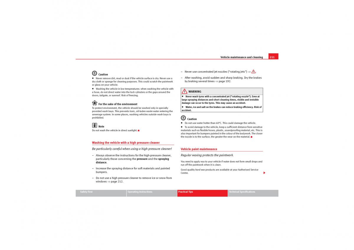 manual  Seat Exeo owners manual / page 213