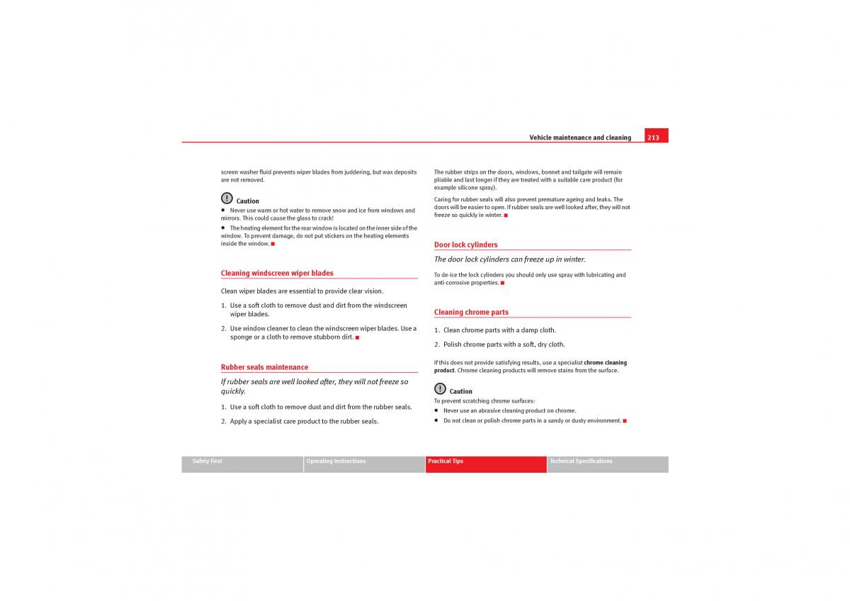 manual  Seat Exeo owners manual / page 215