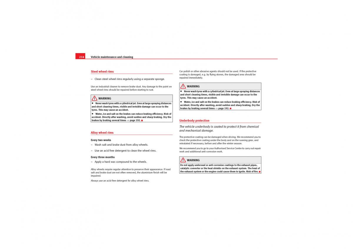 manual  Seat Exeo owners manual / page 216