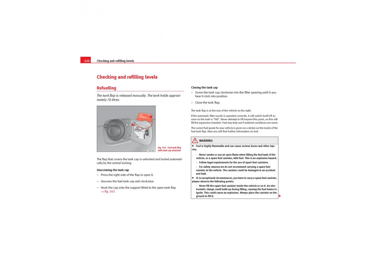 manual  Seat Exeo owners manual / page 222