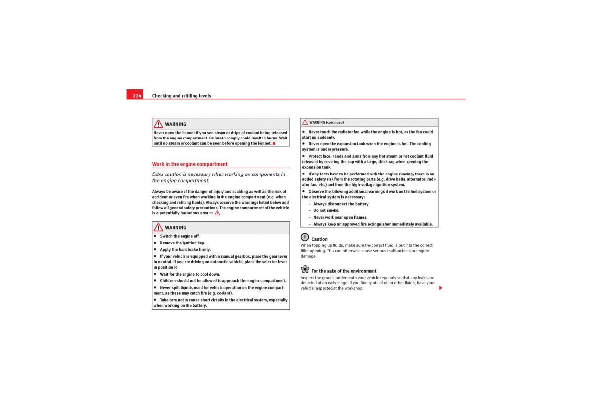 manual  Seat Exeo owners manual / page 226