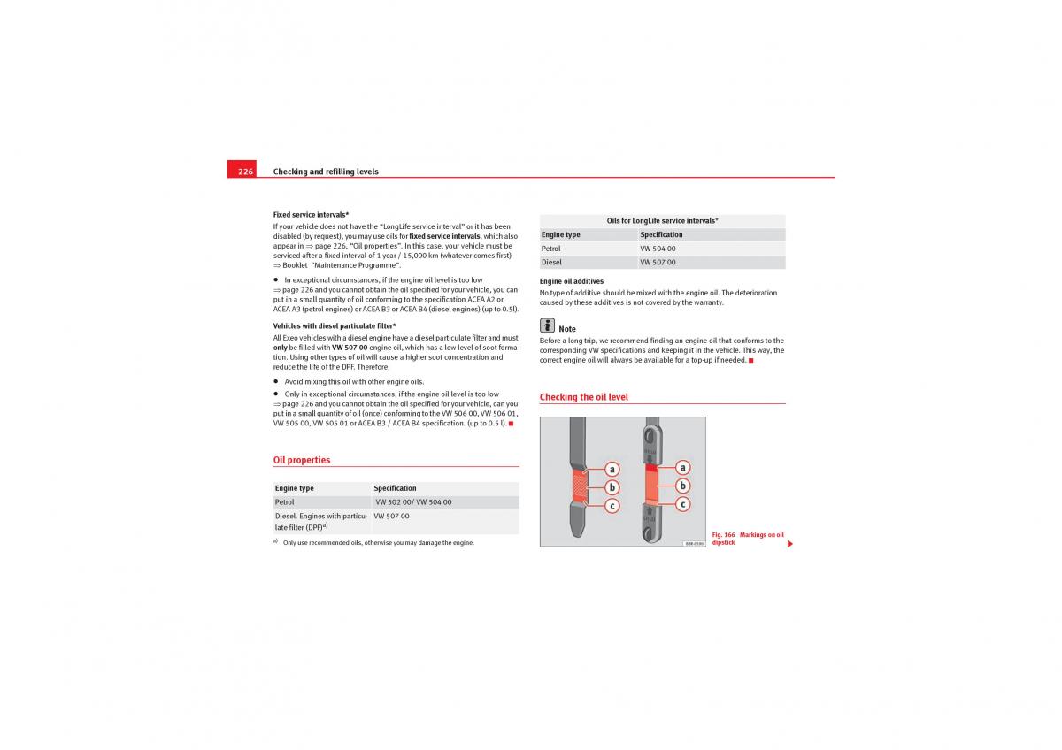 manual  Seat Exeo owners manual / page 228