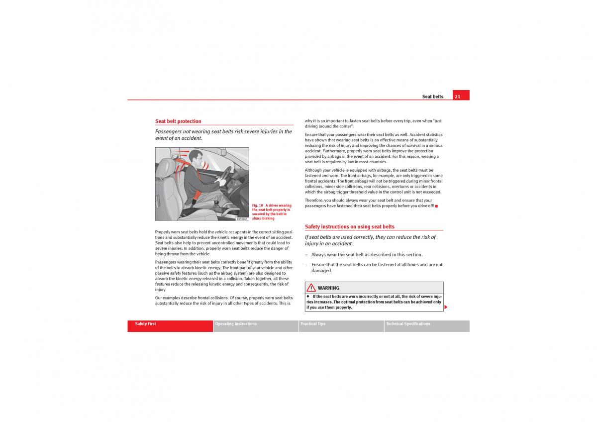 manual  Seat Exeo owners manual / page 23