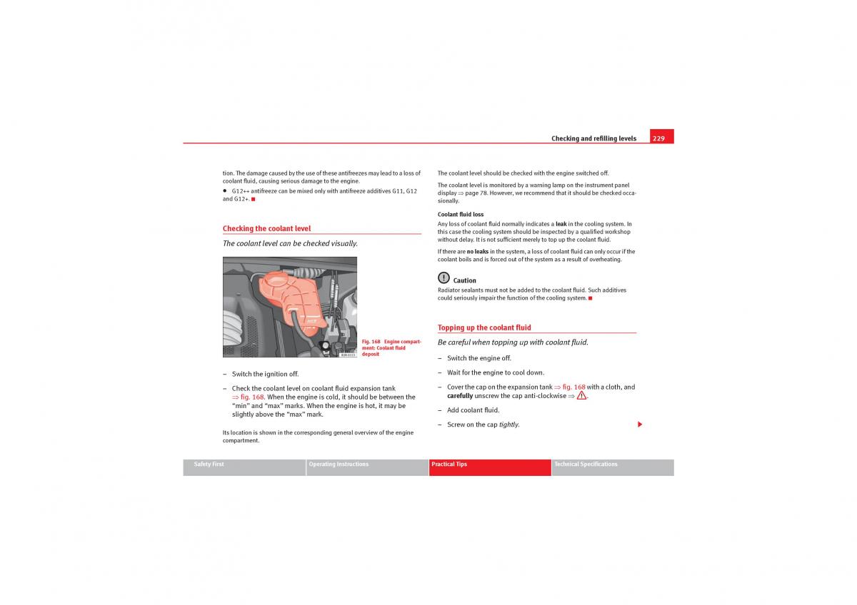 manual  Seat Exeo owners manual / page 231