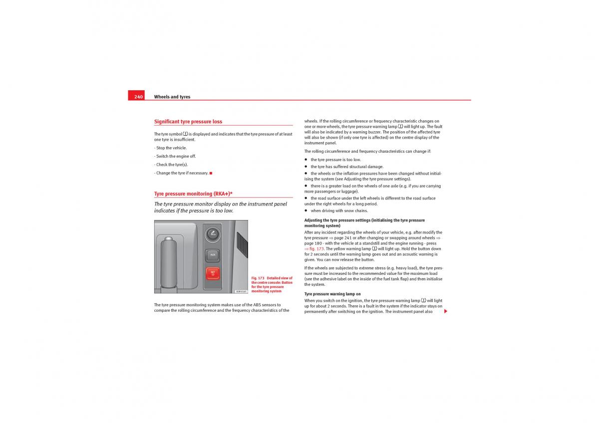 manual  Seat Exeo owners manual / page 242