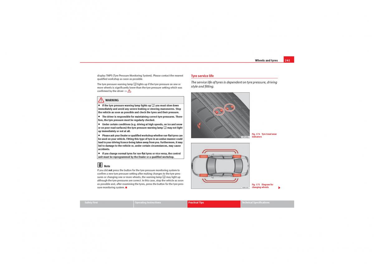 manual  Seat Exeo owners manual / page 243