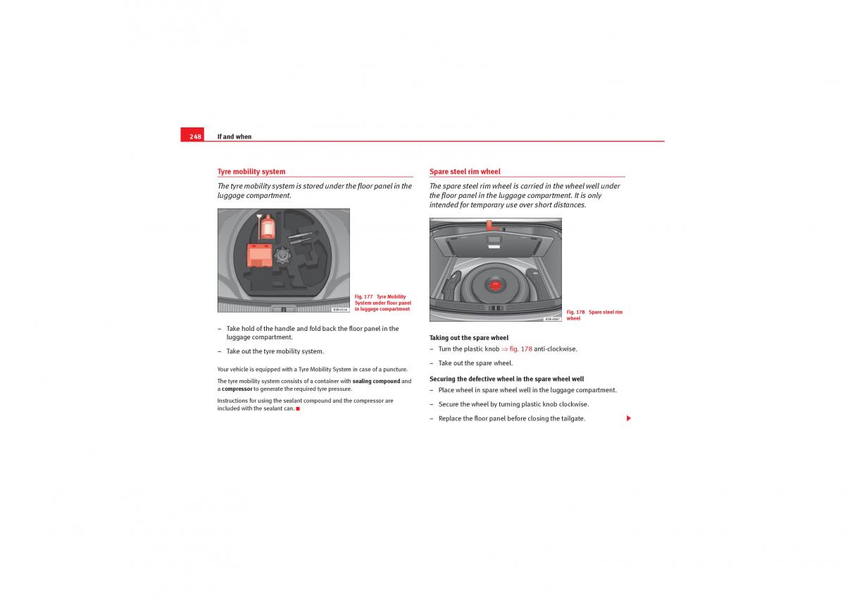 manual  Seat Exeo owners manual / page 250